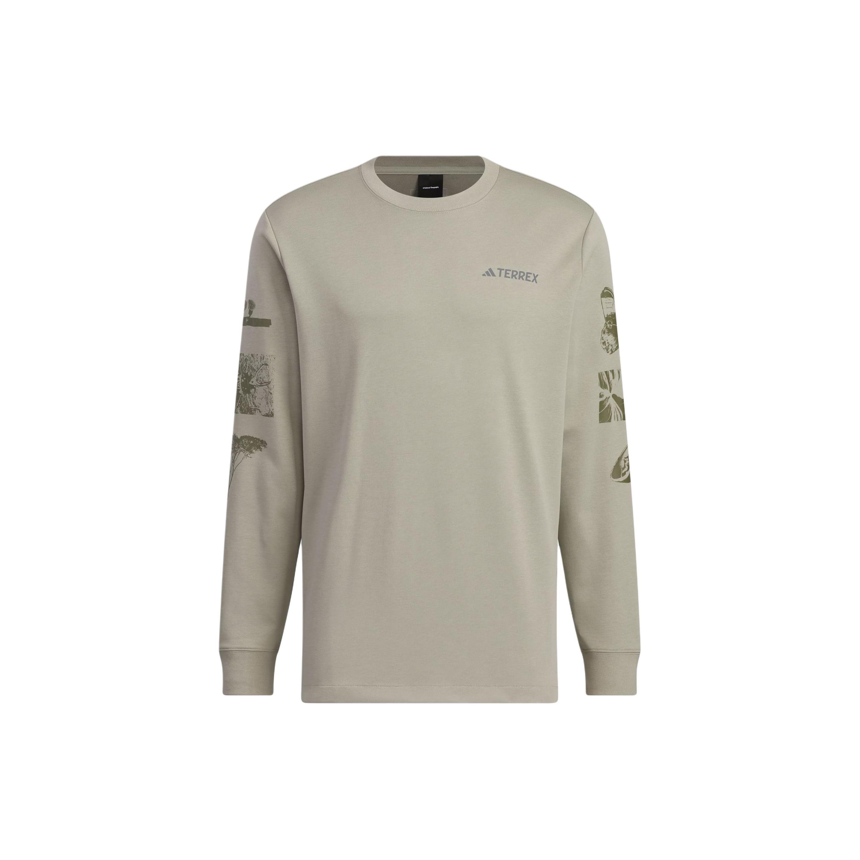 

New Adidas x NATIONAL GEOGRAPHIC T Shirt Men s Pebble Silver Gray IS9509 XXL