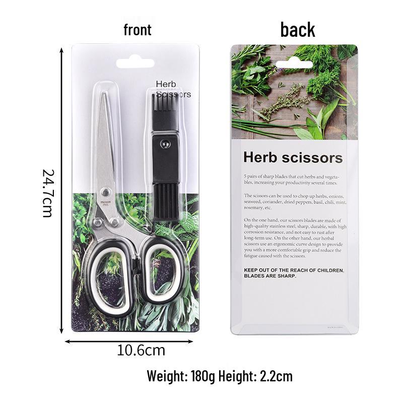 Stainless Steel Five-Layer Herb & Vegetable Scallion Shears