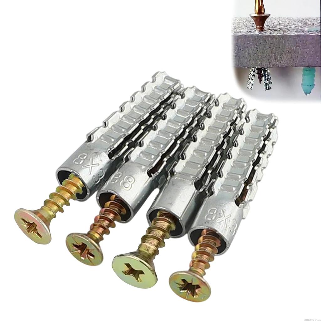 Carbon Steel Serrated Expansion Screws, Concrete Wall Anchors Plug Bolt, Heavy Duty Hardware Fasteners for Home Building Wall Renovation Installation