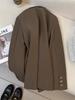2025 Women's High-End British Style Gray Suit Jacket - French Textured, Fashionable, Small Suit for Spring & Autumn