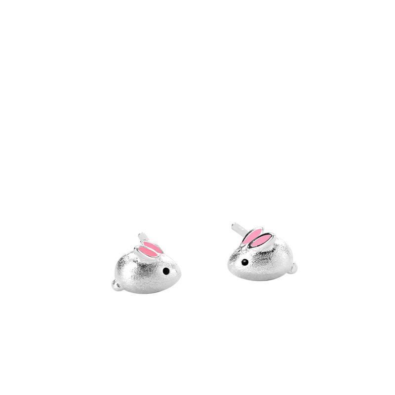 Rabbit Stud Earrings Women's Autumn Earrings New Year Trendy Cute Niche Design High-end Earrings