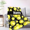 Softball Pattern With Name Throw Blanket Customize Text Comfortable Texture Throw For Sofa Couch Office Bed Picnics Four Seasons Multipurpose Modern