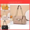 Stylish High-end Women's Bucket Bag Spacious Versatile Shoulder Crossbody Bag With Chain And Lock Design