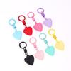 2Pcs Cute Candy Color Heart Keychain Korean Simple Love Keyring Bag Pendant Hanging Decoration Car Key Holder Couple Gifts