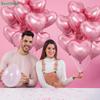 Romantic Love Balloon Pack – Red Silver Heart Foil Balloons for Valentine's Day & Proposal Decor