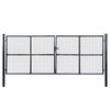 VidaXL Garden Mesh Gate Galvanized Steel 400 X 150 Cm Grey