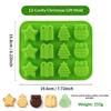 Christmas Silicone Chocolate Baking Molds For Cake Toppers,Santa Clause Snowman Xmas Tree Presents Gingerbread Stockings Molds