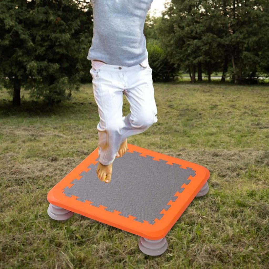 Mini Kids Trampoline Workout Toy Jumping Stable for Indoor Home School Orange