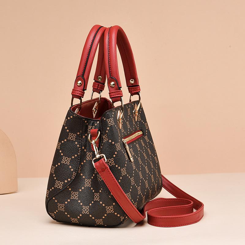 Neue, bedruckte Vintage-Handtasche im eleganten Stil für Damen – klassische Designer-Umhängetasche, große Tragetasche