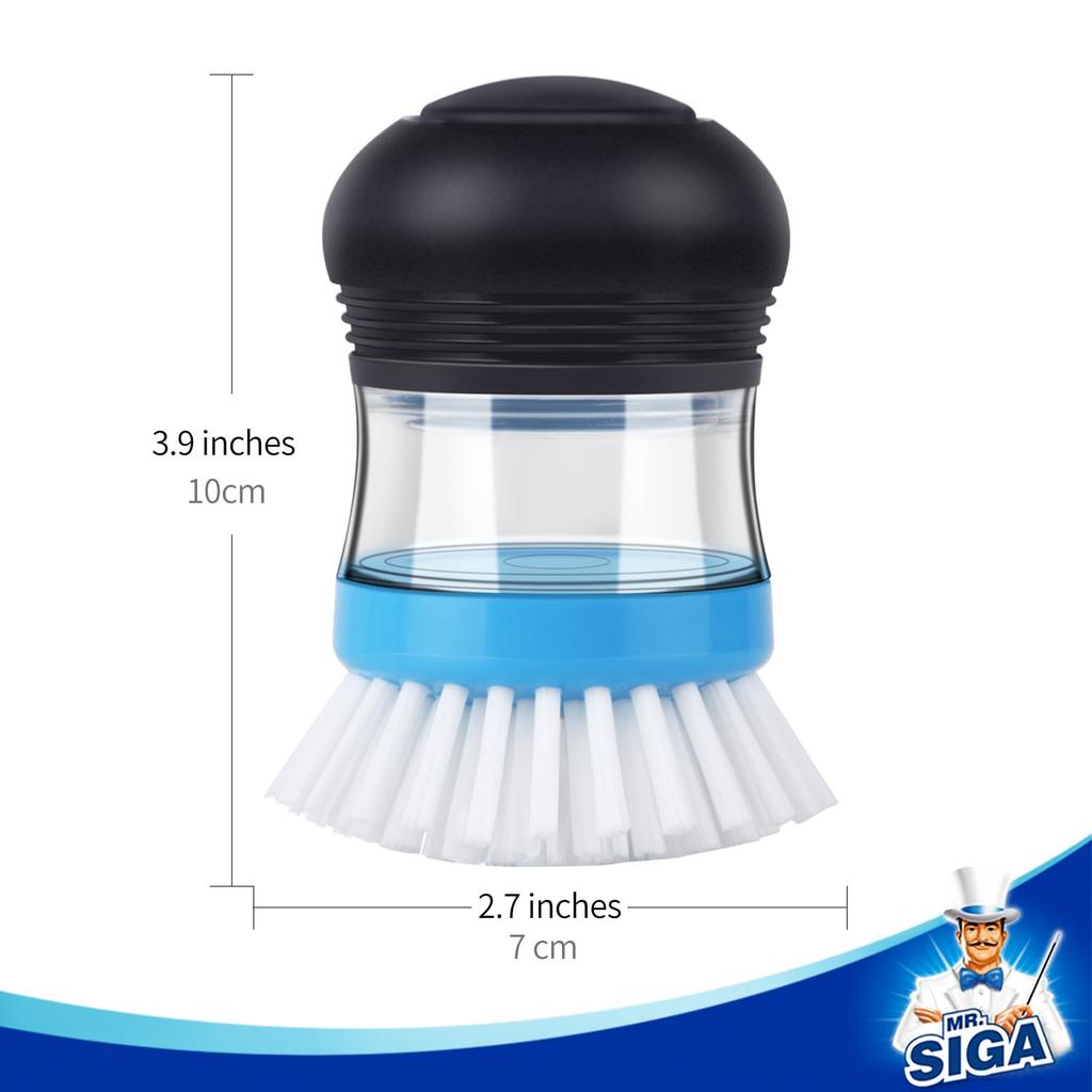 Handy Kitchen Brush Replaceable Brush Head Cleaning Brush Kitchen Cleaning MR.SIGA One-push (2-pack)