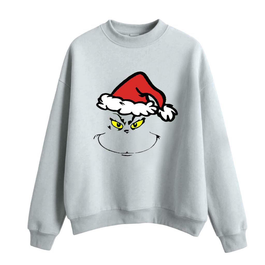 Women's Fashion Casual Round Neck Long Sleeve Christmas Printed Sweatshirt