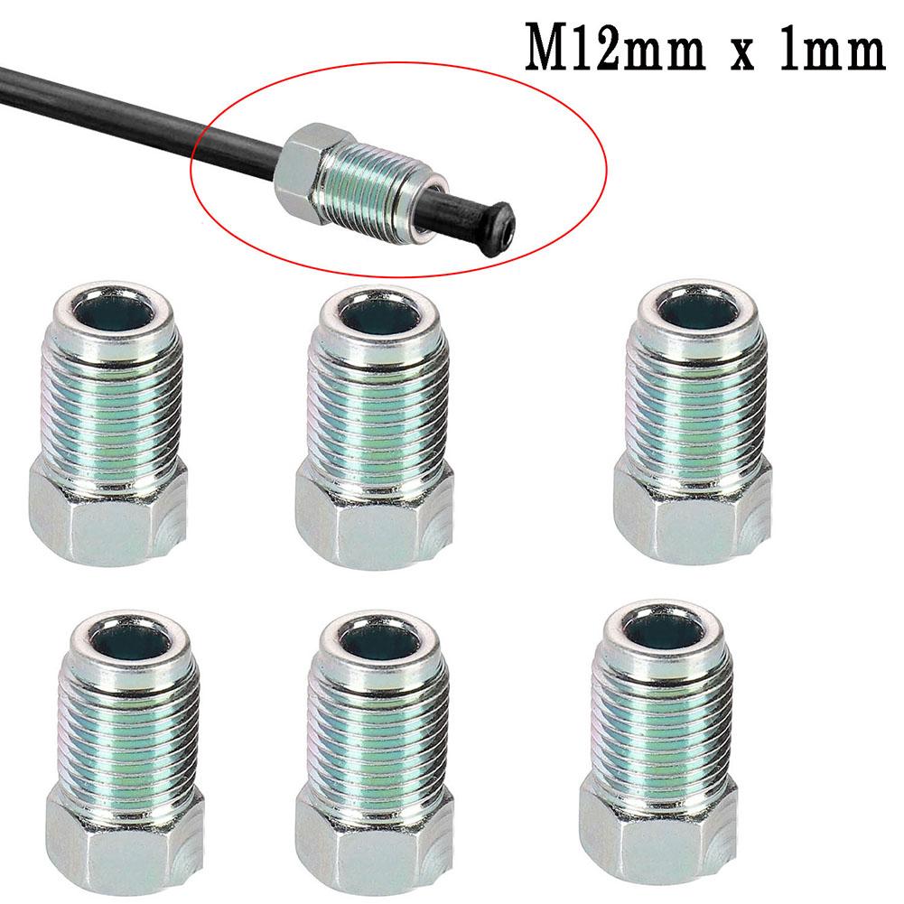 Kits Metric Nuts Cylinder Fittings M12mm X1mm Silver Unions Master 3/16" Pipe Brake Cable Connector Brand New Car Accessories