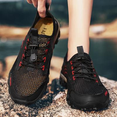 Chaussures d'été pour hommes, respirantes, en maille ajourée, pour le sport, la course, décontractées, à enfiler, légères, à semelle souple, avec surface en maille amont