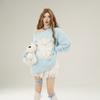 2KWEIRD Korean Style Lazy Cute 3D Round Neck Knitted Sweater Soft Plushy Sweet Female Knittedwear