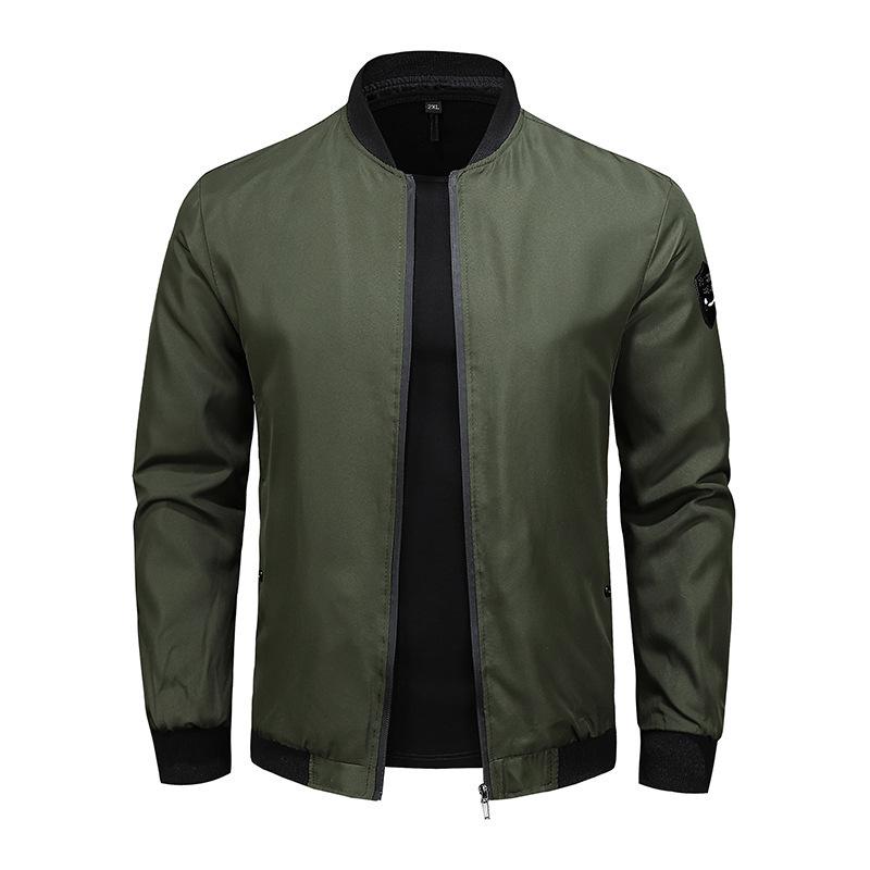 Men's Spring/Autumn Solid Color Lightweight Breathable Baseball Jacket