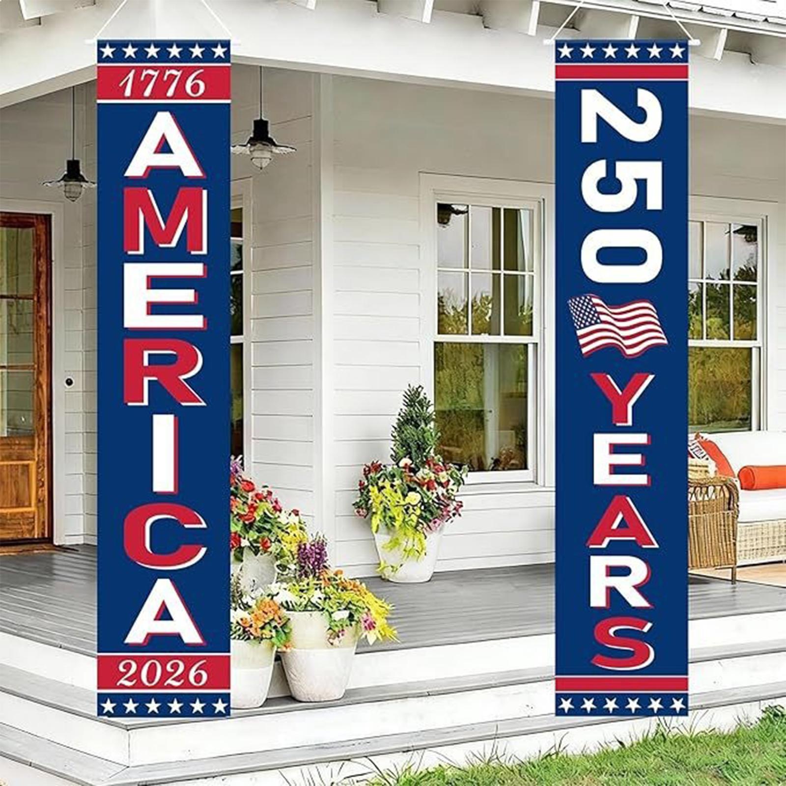

American Independence Day Flag Hanging Door Curtain Door Flag One Size