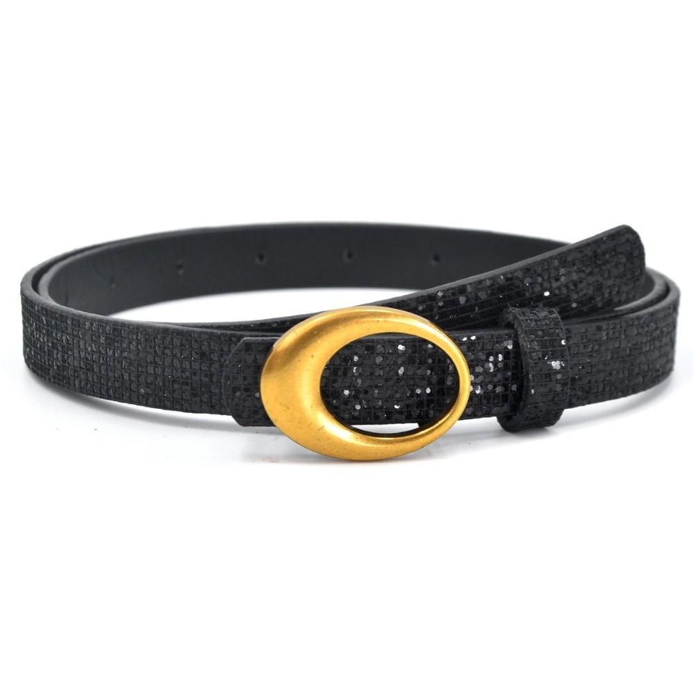 Bling Bling Glitter Rhinestone Belt Sparkling Luxury Brand Design O-shaped Buckle Belt Versatile Vintage Trendy Waistband