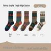 Women's Retro Argyle Mid-Calf Socks - Autumn/Winter Ethnic Style