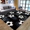 Tappeto Area con Motivo Pallone da Calcio, per Soggiorno, Camera da Letto o Ingresso Esterno, Tappeto in Poliestere, Accento per la Camera da Letto | Decorazione Sportiva