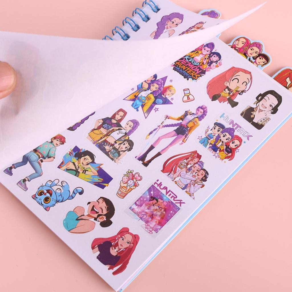 K-POP Demon Hunters 3-in-1 Coil Notebook Stickers DIY Journal Material Phone Case Decor Stickers Stationery Gift for Fans