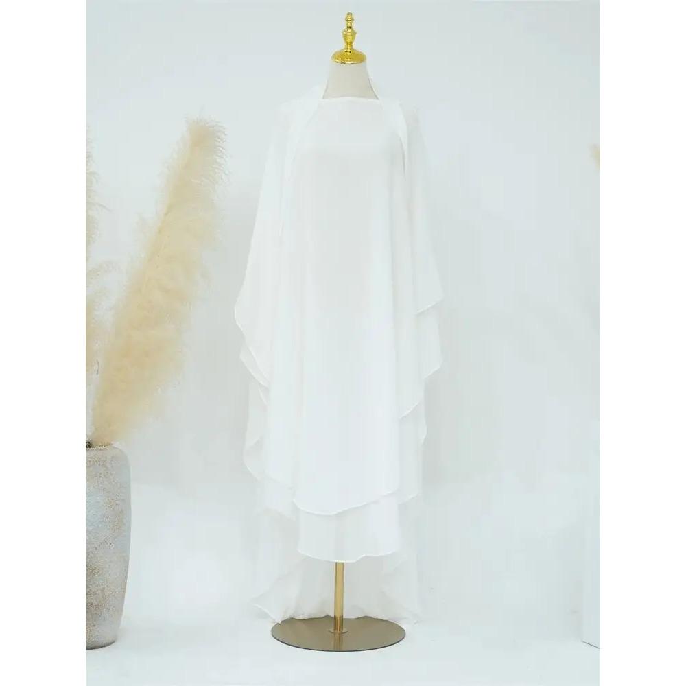 

Рамадан Химар Абая Саудовская Аравия Турция Ислам Мусульманский Хиджаб Платье Одежда для Молитвы Абая для Женщин Кебая Халат Femme Musulmane One Size белый