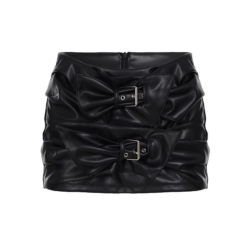 Minigonna Punk Rivettata in Ecopelle da Donna Europea & Americana - Sexy Moda Autunnale