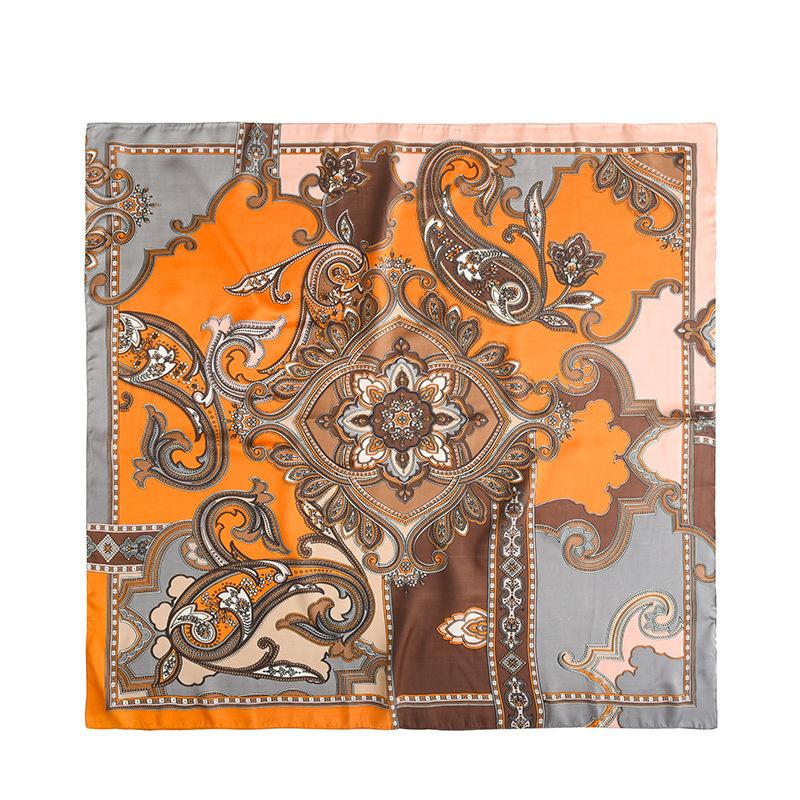 Foulard Stampati Primavera ed Estate, Foulard Quadrati 90 Fiore di Tè, Foulard da Donna Protezione Solare, Foulard, Accessori