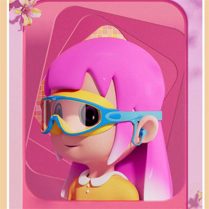 Professional Swimming Goggles for Children Swim Glasses Earplugs Adjustable Waterproof Anti Fog UV Protection Kids Swim Eyewear