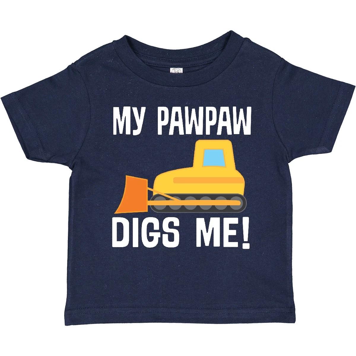 Inktastic My PawPaw Loves Me Grandson Construction Truck Toddler T-Shirt Paw Kid 100