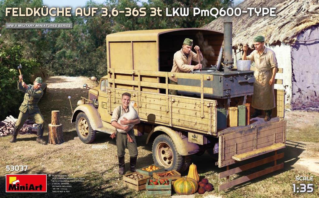 Miniart Feldkuche 3t Truck Type PmQ600 Plastic Model MA53037 Military Vehicle 1/35 3.6-36S