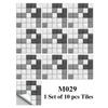 New 10Pcs Mosaic Tile Stickers Crystal Self-adhesive Kitchen Wall Stickers Living Room Bathroom Decoration PVC