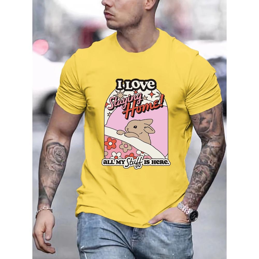 

Мужские футболки с принтом «Я люблю оставаться дома» в стиле хип-хоп, летние дышащие футболки, повседневная универсальная одежда, свободные хлопковые топы XXXL жёлтый