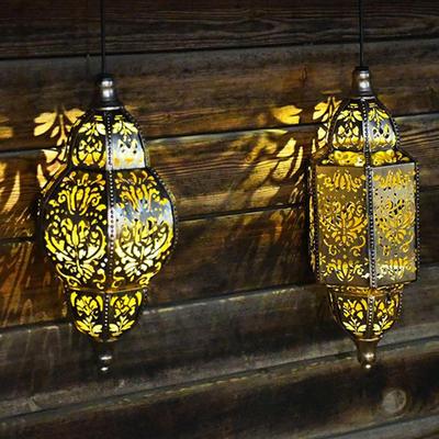 Solar Powered Lantern Solar Lanterns Outdoor Waterproof Lighting Iron Art With Hook Elegant Garden Lamp For Balcony Backyard