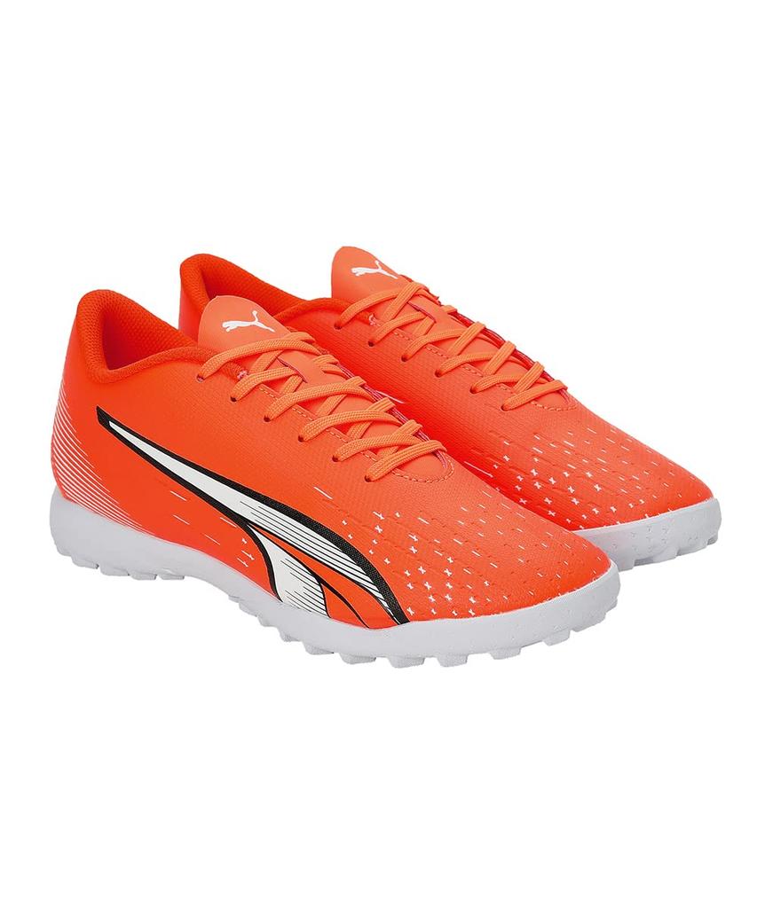 Puma Ultra Play TT 107226 2023 Ultra Size cm Men's Soccer/Futsal Shoes, Spring/Summer Colorway, Orange/Puma White/Blue Glimmer, 25.0