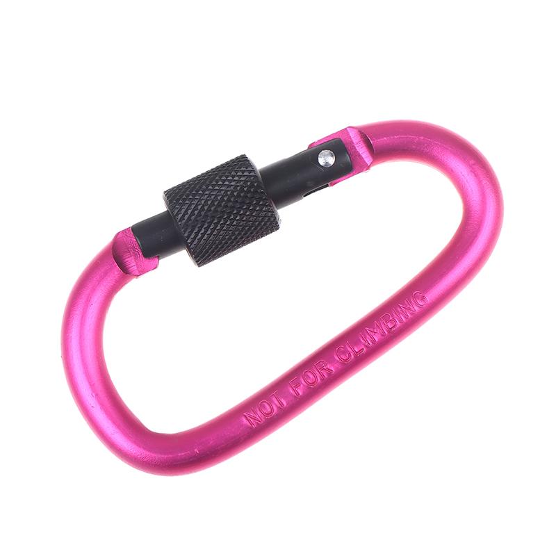 4Pcs 7.5*4.0cm D-shape Aluminum Alloy Carabiner Clips With Screw Gate Carabiners Hiking Clips EDC Outdoor Camping Equipment Hook