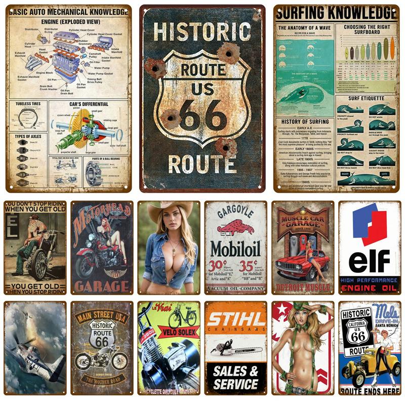 Vintage Blechschild Metall Poster für Garage Werkstatt Autoteile Schild Retro Autoteile Metallschild Home Wanddeko Dekoration Teller