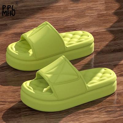 EVA Round Head Open Toes Women Slippers 2023 Summer Non-Slip Comfor Beach Shoes Fashion Designer Bathroom Platform Home Shoes