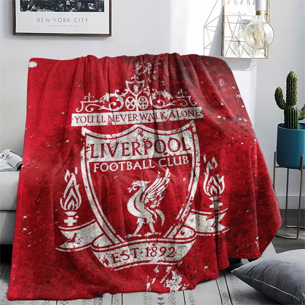 Liverpool Mintás Flanell Takaró, puha dobás hálószobába, kanapéra, mosható, fociszurkolói ajándéktárgy, nagyszerű ajándék.