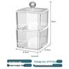 Acrylic Cotton Swab & Makeup Remover Storage Box with Lid - Transparent Square Organizer & Toothpick Holder