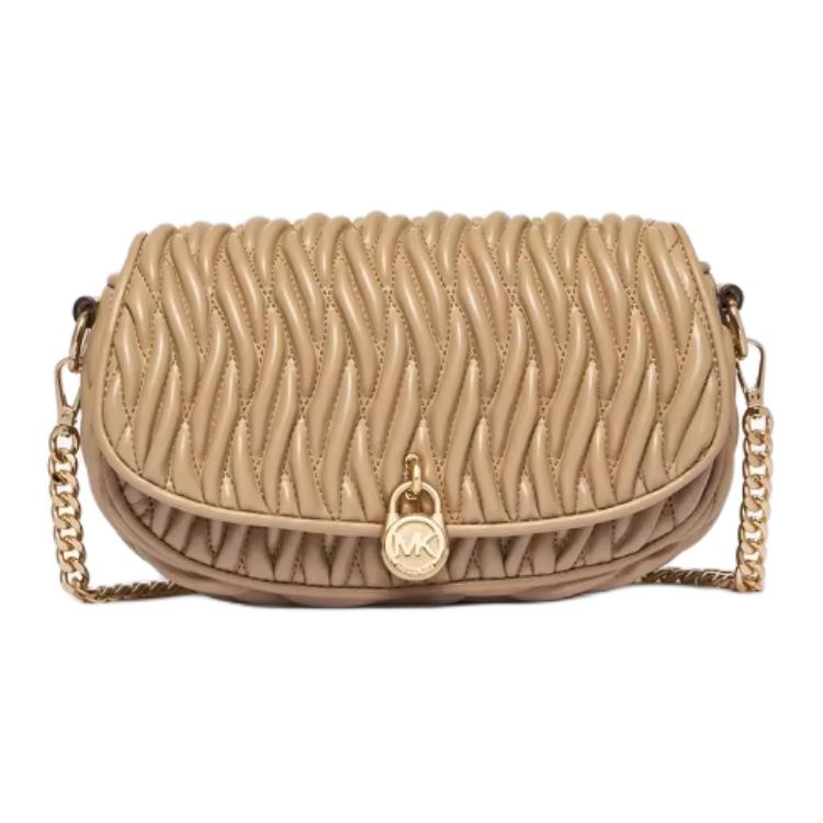 Michael Kors Mila Oval Flap Design Crossbody Bag Small Women bags Brown 35S6GIMC5Y-BROWN Basic Set (Bag+Dust Bag)