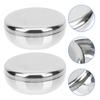 2 Sets Stainless Steel Rice Bowl Holders Food Containers Kitchen Supply Korean Cooked Bowls with Cover Tableware Soup