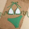 Fashionable Sexy Shell Bikini Triangle Cup Hanging Neck Strap Swimsuit