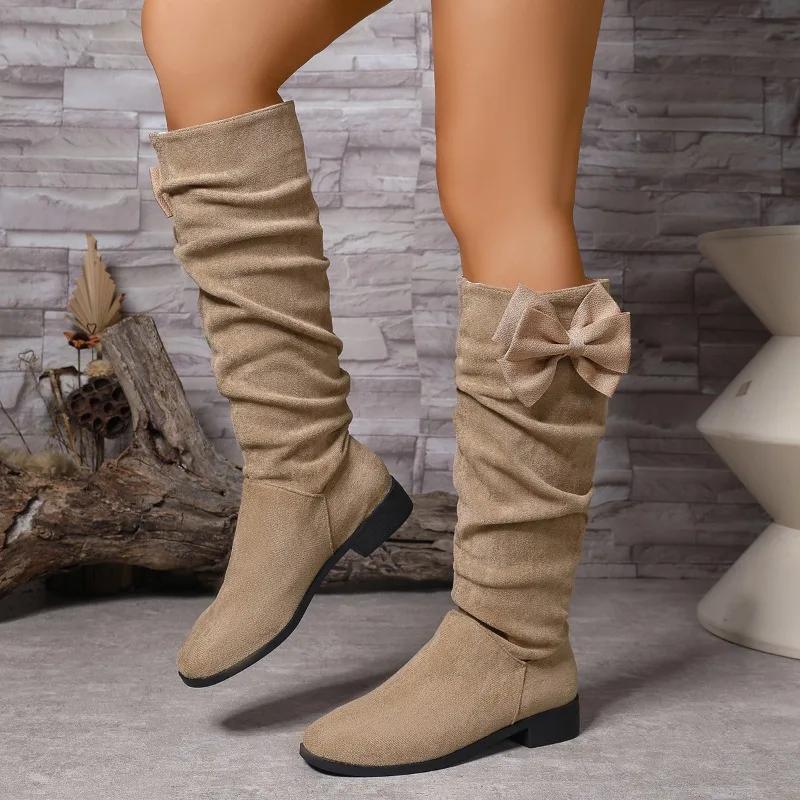 Fashion Shoes Female 2025 Hot Sale Slip-on Women's Boots Fashion Tassel Modern Boots Women Winter Plus Size Best Seller Knee-High Boots