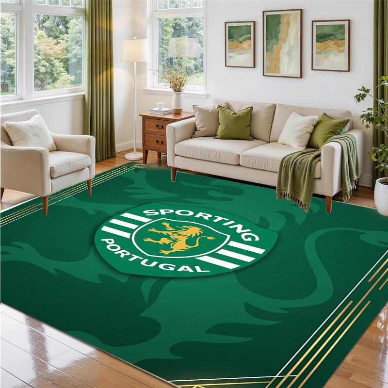 Sporting CP FC Design Crystal Velvet Rug Soft Decorative Mat for Bedroom Entrance