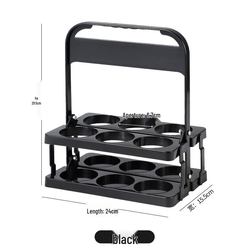 Compact Plastic Foldable Wine & Beverage Holder - 6-Bottle Capacity