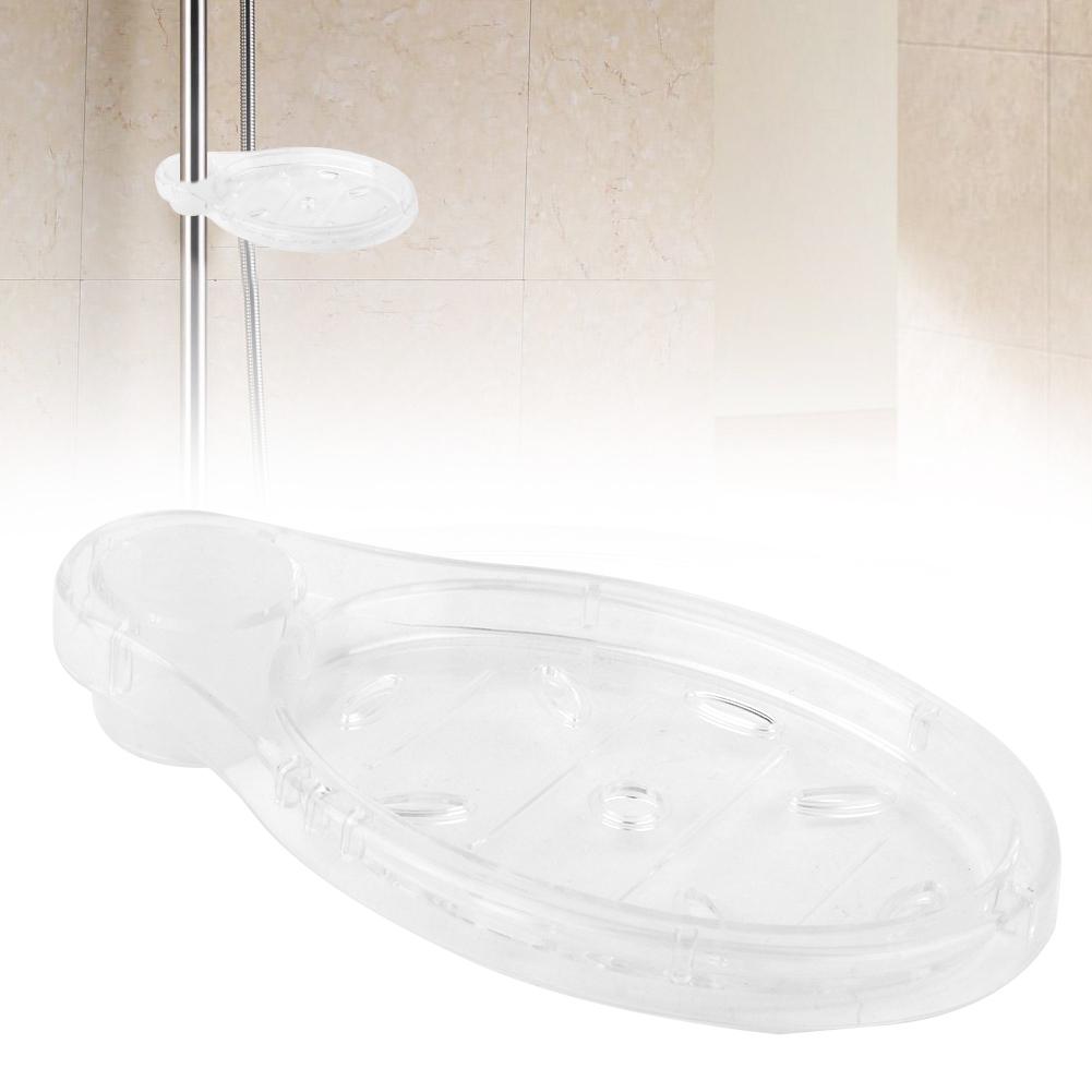 Transparent Round Acrylic Soap Dishes Box Holder Lifting Rod Bathroom Accessories