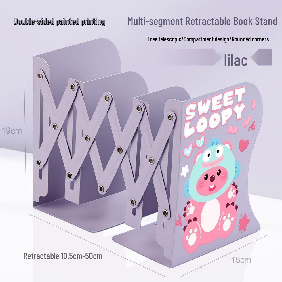 Little Beaver Retractable Desktop Bookshelf Organizer Clip Thickened Metal Retractable Bookshelf
