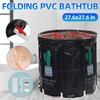 27.6x 27.6 Inch Portable Bathtub Folding Bath Bucket Thicken Shower Barrel Large Adult Tub Baby Swimming Pool Insulation Family Bathroom SPA Tub