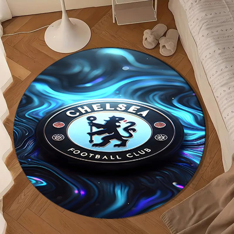 Football Club Emblem lion Round Rug for Livingroom,Bedroom, Palyroom, Chair Rug, Area rug, Circle Carpet, Large Size Fan Christmas gift