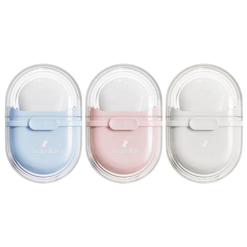 Portable Soap Holder Case Waterproof ABS Storage Box with Lid and Drainage Holes For Toiletries Bag Travel Essential